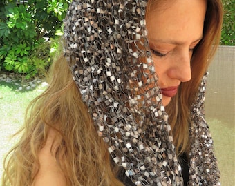 Silver and Gold Jewish Head Cover Prayer Shawl Scarf for Women