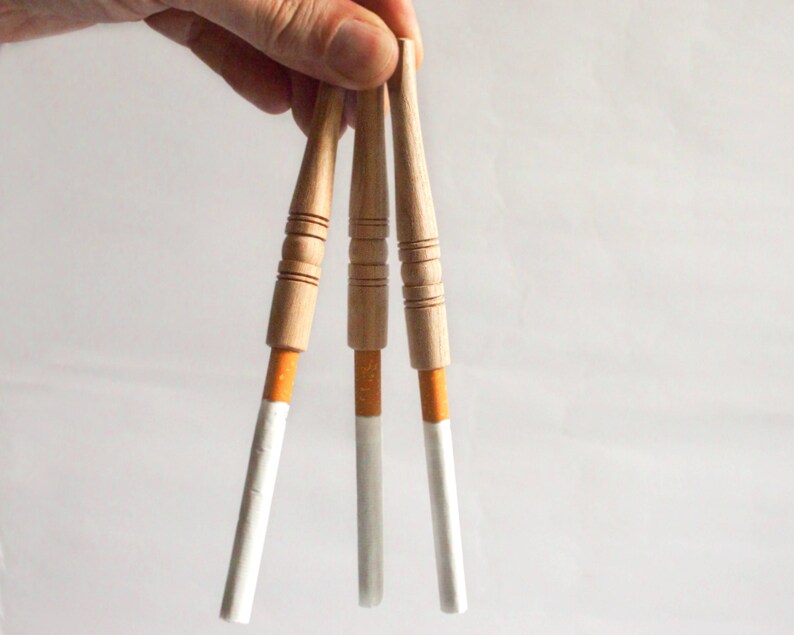 Cigarette holder Wooden cigarette holder Natural wood Etsy