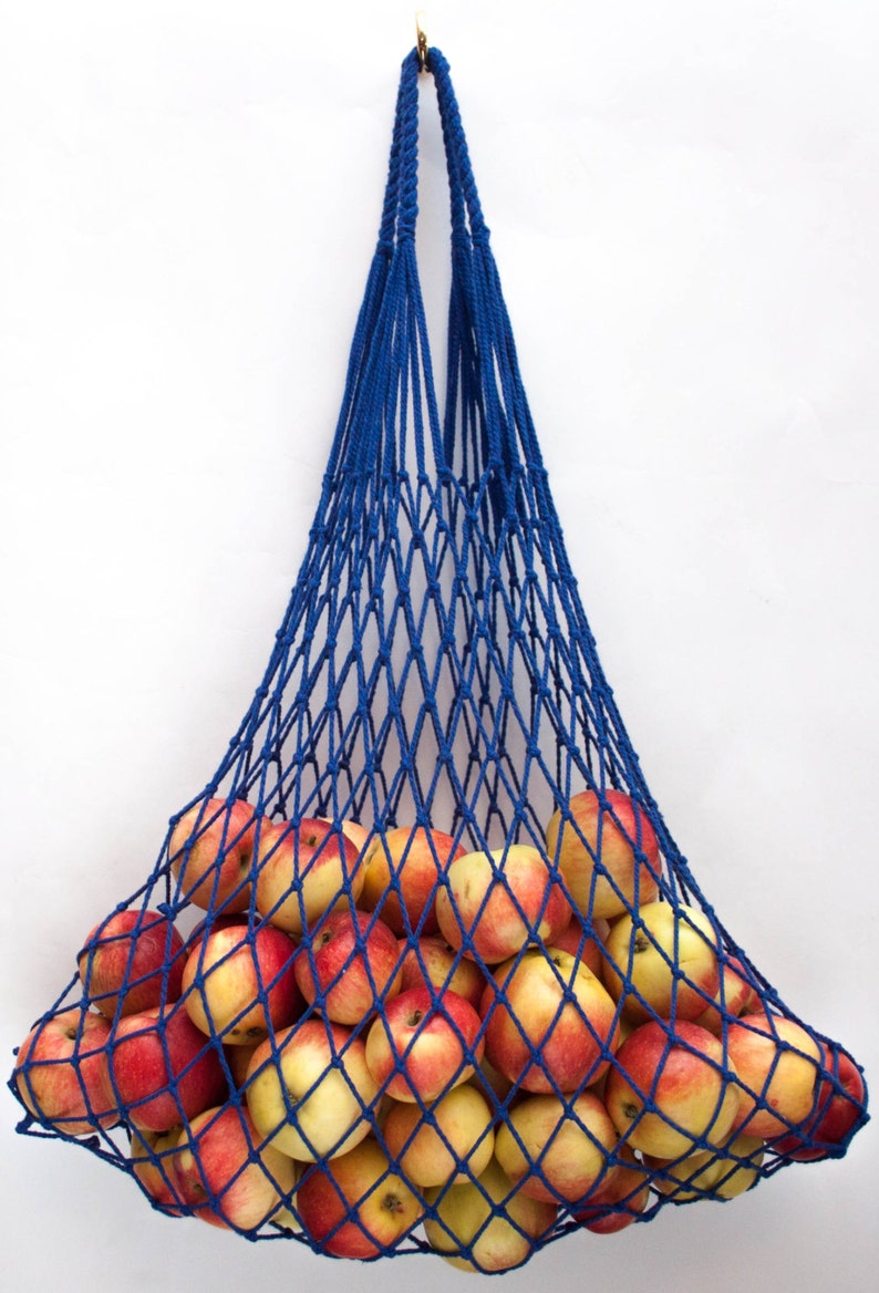 Reusable Grocery Tote Bag #x44 Blue Bag Shopper coton bag String bag
