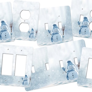 Snowman Switchplates, Very cute snowman switch plate cover One of our favorite winter time switchplates, decorative switch plates, SP131 image 1