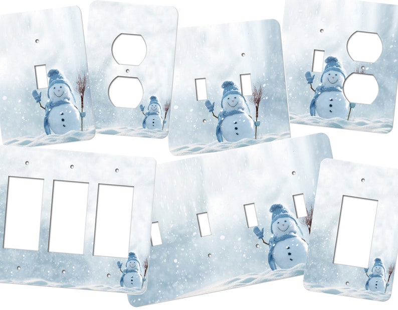 Snowman Switchplates, Very cute snowman switch plate cover One of our favorite winter time switchplates, decorative switch plates, SP131 image 1