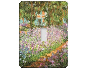 Claude Monet, Artist's Garden at Giverny, Monet, Flowers, Garden, Classic Art, painting, switch covers, switchplates, switch plates, CA18