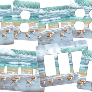 Beach Switch Plate Cover, Sandpipers, sand piper, birds, terns, water birds, switchplates, light switch cover, ocean, tropical, dunes SS167