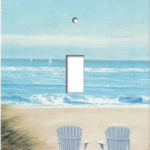 Beach Switch Plate Cover, Adirondack Chairs, Sand Dunes, Wall Plate ...