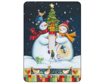 Christmas Switchplates, snow man, snowman, christmas tree, light switch covers, switch plate covers, light switch plates, SP97