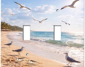 Beach Switch Plate Cover, sandpipers, sand piper, sea gulls, birds, terns, water birds,light switch cover, ocean, tropical, dunes SS206