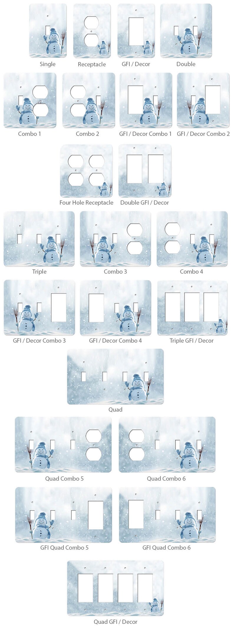 Snowman Switchplates, Very cute snowman switch plate cover One of our favorite winter time switchplates, decorative switch plates, SP131 image 3