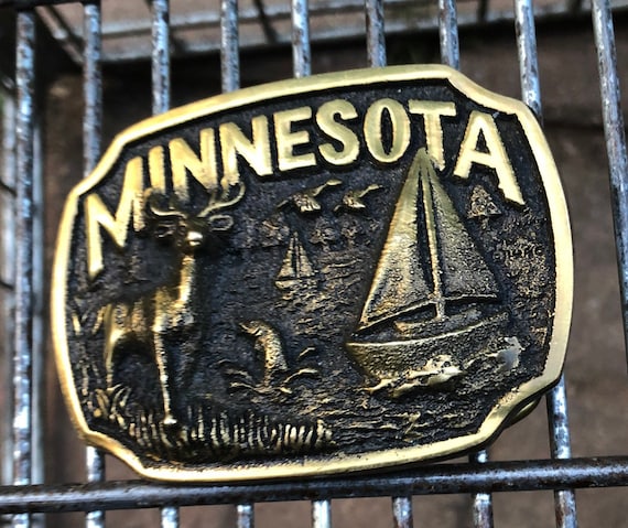 Minesota Brass Belt Buckle - image 1