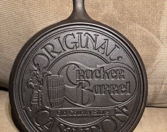 Vintage Cracker Barrel Cast Iron Griddle Full Size - Etsy