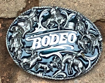 Vintage 1980's I-85 Rodeo Western Cowboy Siskiyou belt buckle