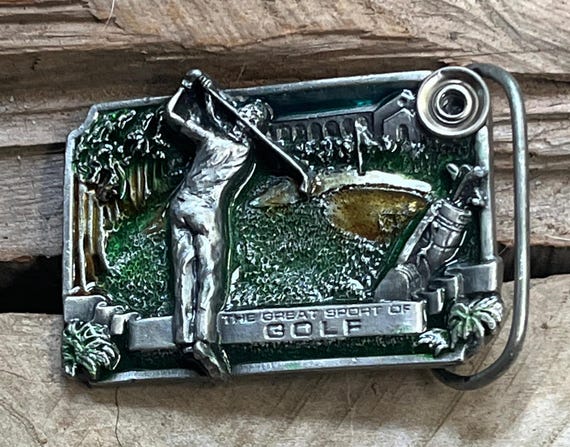 Vintage 1983 Bergamot Brassworks Golf Belt Buckle NICE FORRRRR