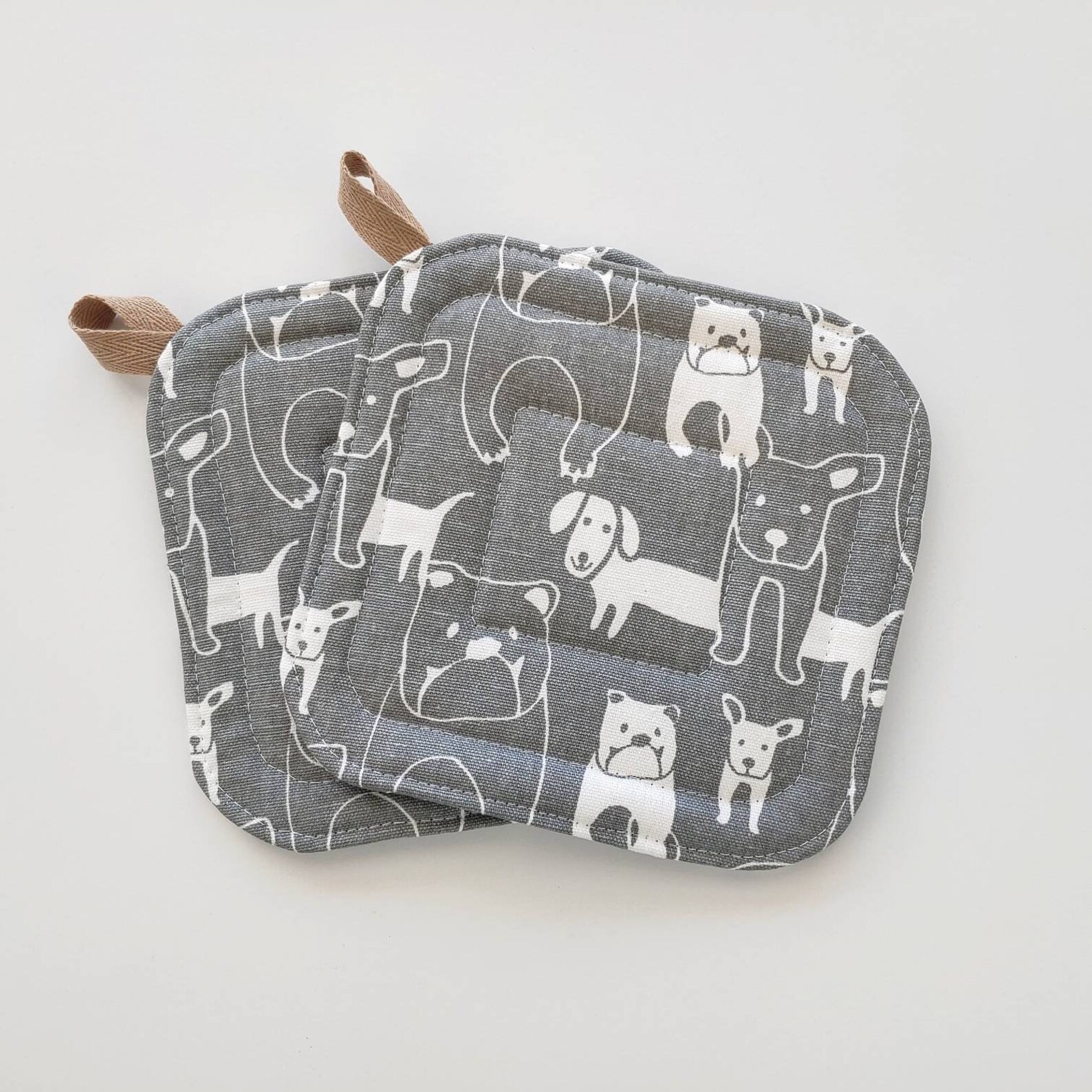 Set of 2 Pot Holders Dog Pot Holders Storm Gray Dog Decor Etsy