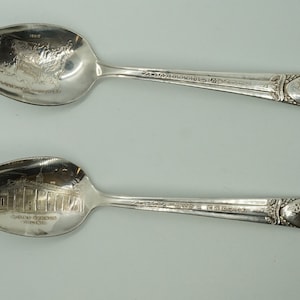 2 Vintage Souvenir spoons silver US president