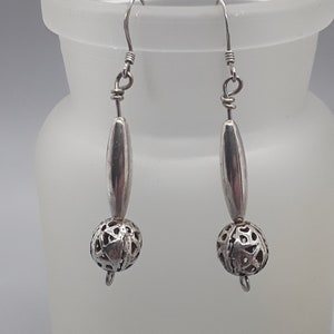 Vintage sterling silver filigre dangle earrings