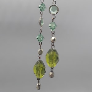 Vintage glass crystal bead dangle earrings