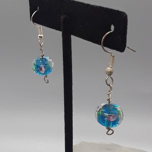 Vintage glass beaded dangle earrings