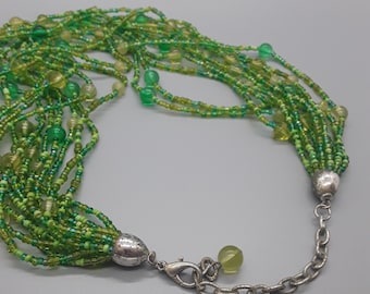 Vintage multi strand glass beaded necklace