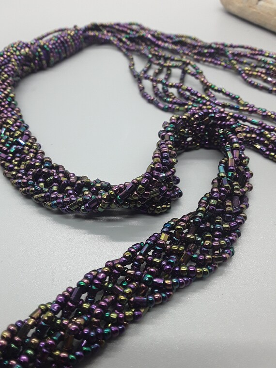 Vintage multi strand beaded necklace - image 6