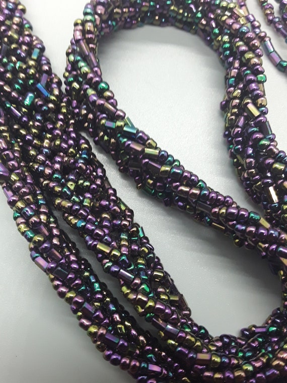 Vintage multi strand beaded necklace - image 1