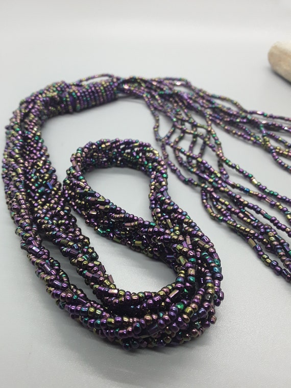 Vintage multi strand beaded necklace - image 4