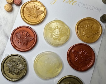 The Honey Bee Collection adhesive backed Wax Seals, ready to use wax seals, wax seal gifts, wax seals tags, letter embellishments, set of 8