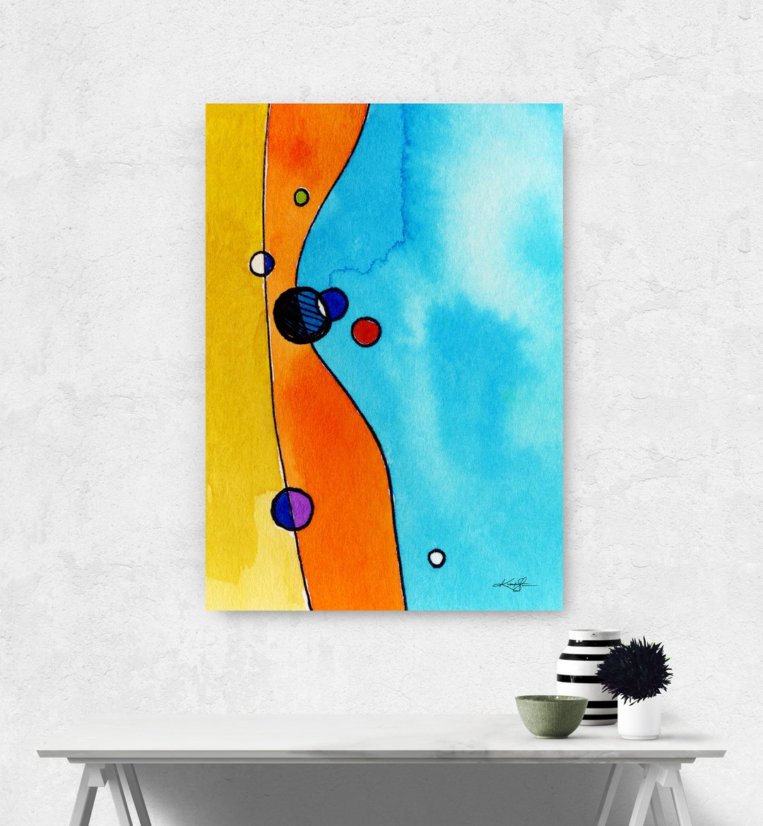 Large Minimalistic Abstract Art Minimalist Watercolor Painting Etsy