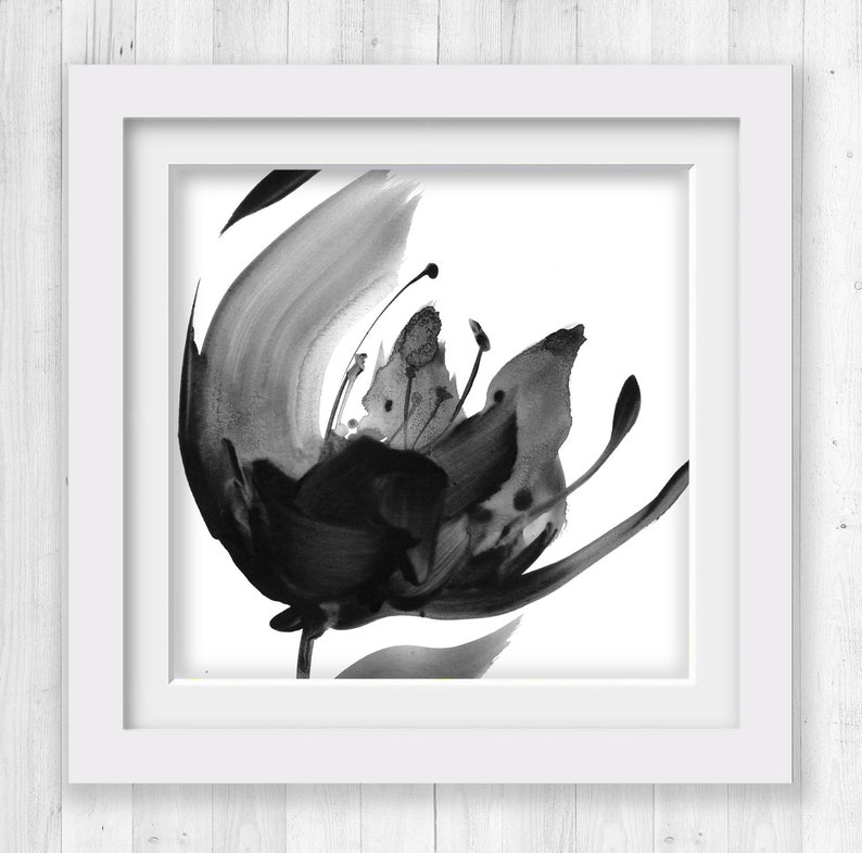 Flowers Watercolor Art Printable Large Abstract Floral Wall Print Gallery Wall Art poppy Contemporary Organic Impressions 734