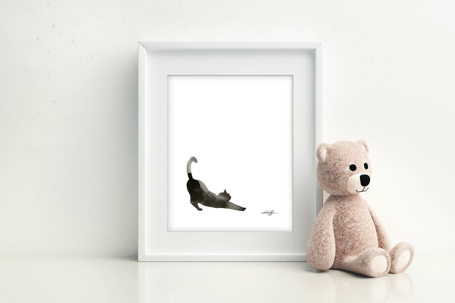 Cat Art Black White Minimalist Art Digital Download Home - Etsy