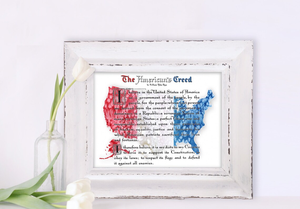 The American's Creed America USA Patriotic INSTANT | Etsy