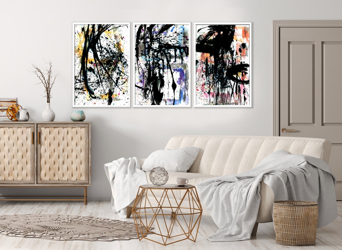 Large Abstract Gallery Wall Prints Gallery Wall Art Etsy
