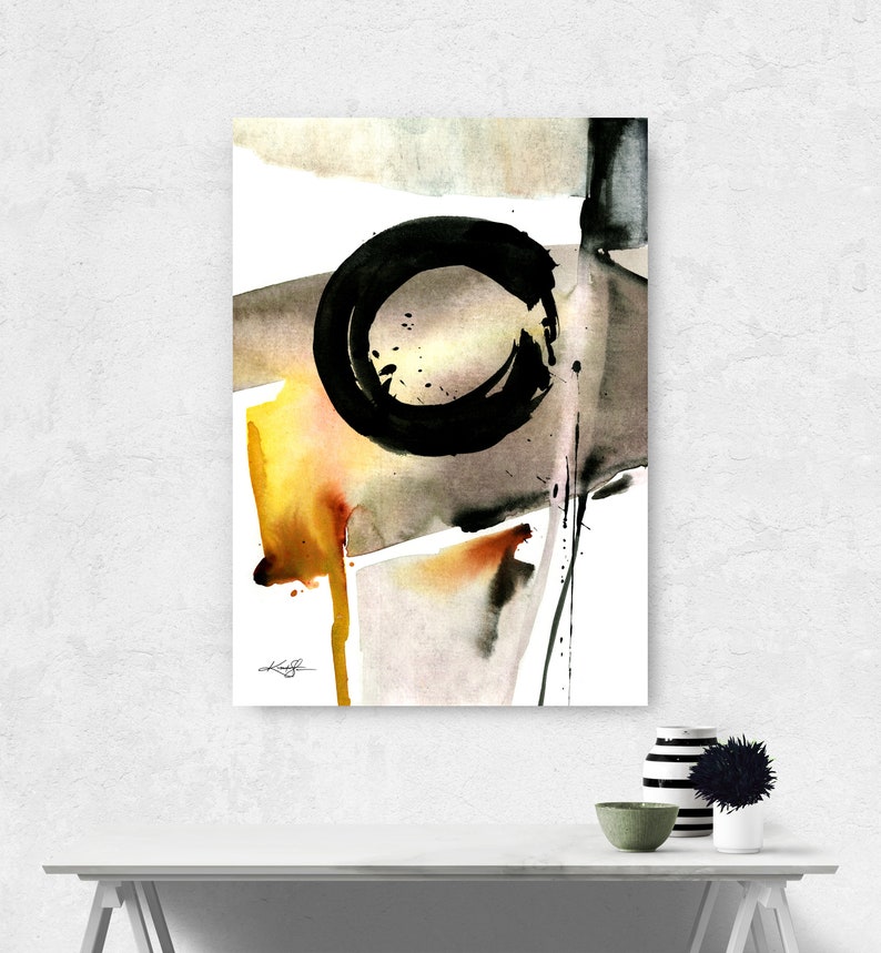Large Enso Zen Circle Abstract art Minimalist Watercolor Etsy