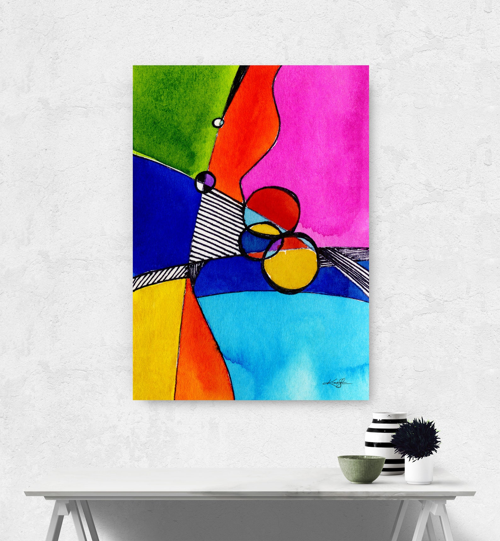 Large Minimalistic Abstract Art Minimalist Watercolor Painting Etsy