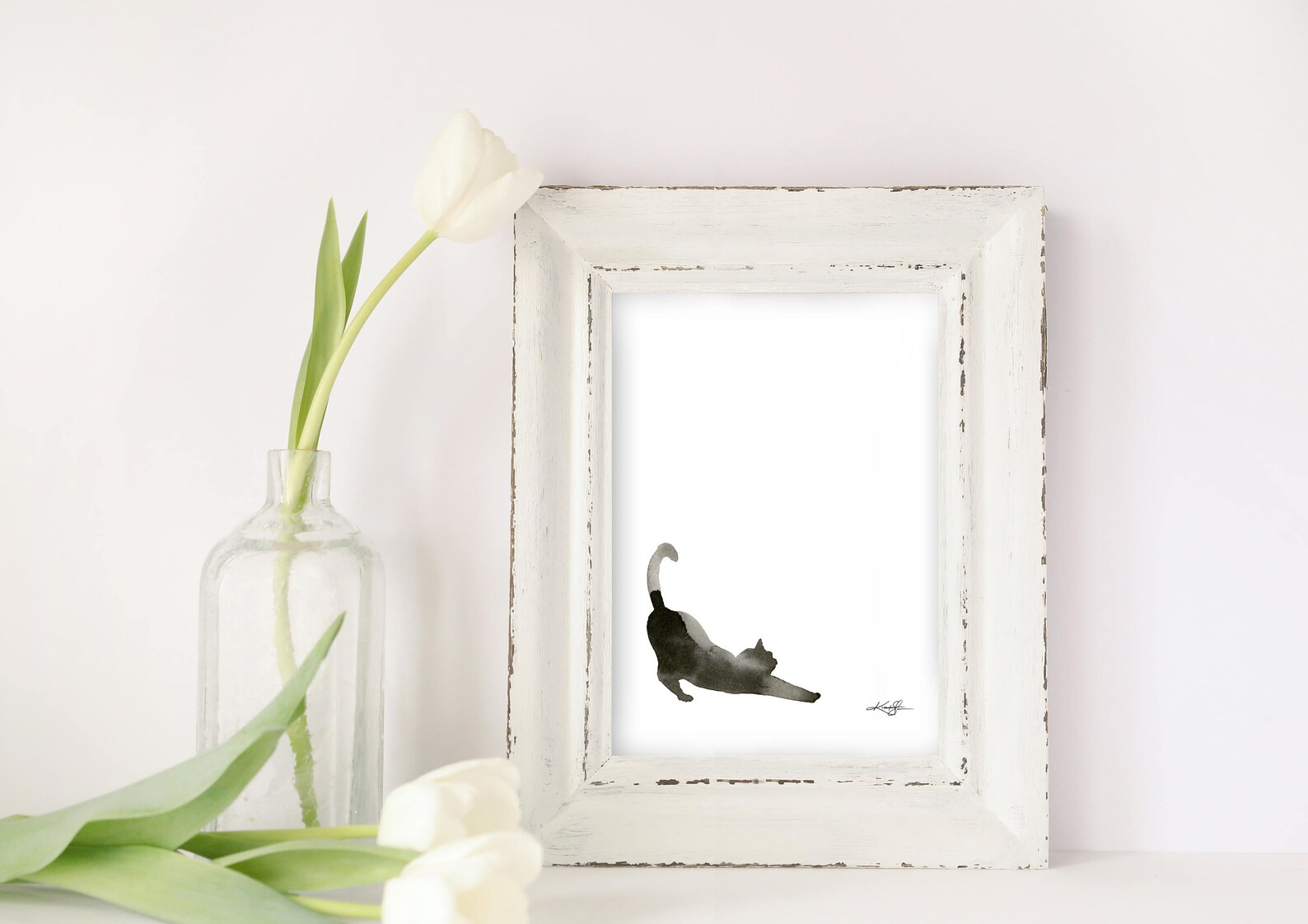 Cat Art Black White Minimalist Art Digital Download Home - Etsy