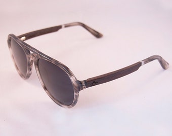 KEMPLE handcrafted Sunglasses: White Tortoise Acetate & Ebony Temples