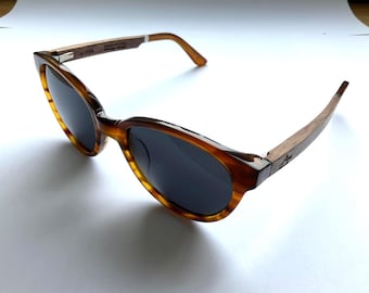 ALEXA handcrafted Sunglasses: 80's Glam Acetate & Rosewood Temples