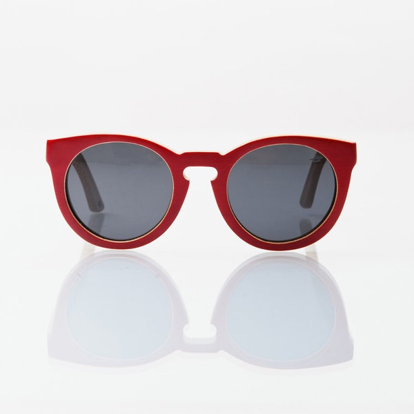 SALE 25% OFF BROADWAY: Red Bamboo Wood Sunglasses