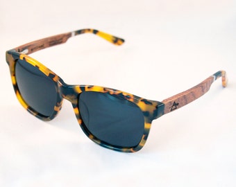 WITCOMBE handcrafted Sunglasses : Tortoise Shell Acetate & Rosewood Temples