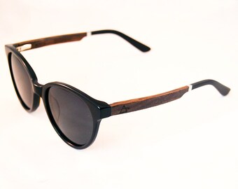 ALEXA handcrafted Sunglasses: Black Acetate & Ebony Temples