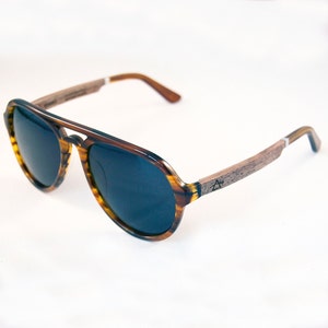 KEMPLE handcrafted Sunglasses: Tortoise Shell Acetate & Black Walnut Temples