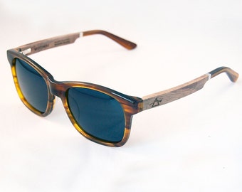 WITCOMBE handcrafted Sunglasses : 80s Glam Acetate & Black Walnut Temples