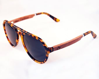 KEMPLE handcrafted Sunglasses: 80's Glam Acetate & Rosewood Temples