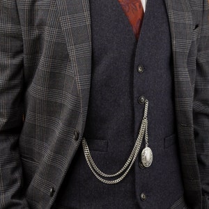 Peaky Blinders Silber Farbe Single Albert Taschenuhr Kette mit Medaillon Anhänger 001-S