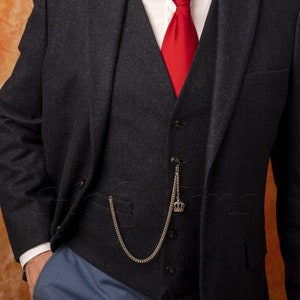 Peaky Blinders Chaîne de montre de poche Albert unique couleur argent avec pendentif couronne 031-S
