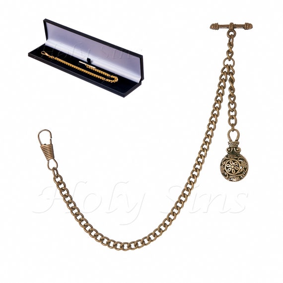Peaky Blinders Bronze Albert Pocket Watch Chain with Locket 201