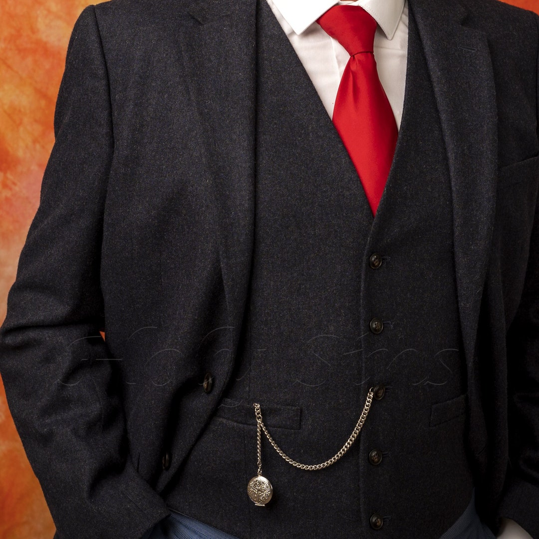 Peaky Blinders Silver Colour Single Albert Pocket Watch Chain With