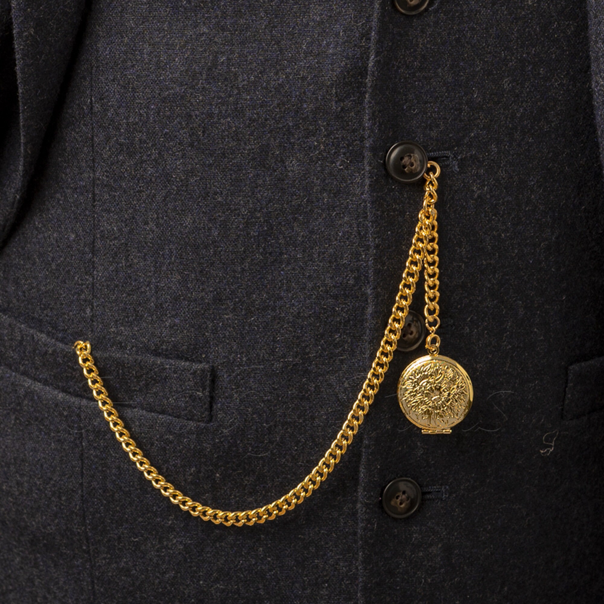 【PC】 3WAY WATCH CHAIN SINGLE PC】 3WAY WATCH CHAIN SINGLE Gold Colour Single Albert Pocket