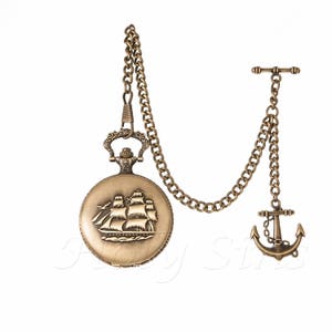 Antique Design Quartz Pocket Watch With Albert Fob Chain