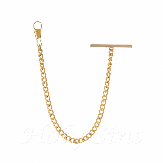 Single Albert Gold Colour Pocket Watch Fob Chain