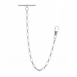 Chaîne de montre de poche Albert simple couleur argent Peaky Blinders avec pendentif 156