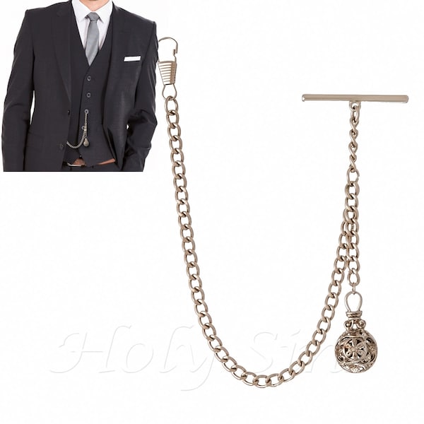 Peaky Blinders Srebrny kolor Pojedynczy Albert Pocket Watch Chain z wisiorkiem 001